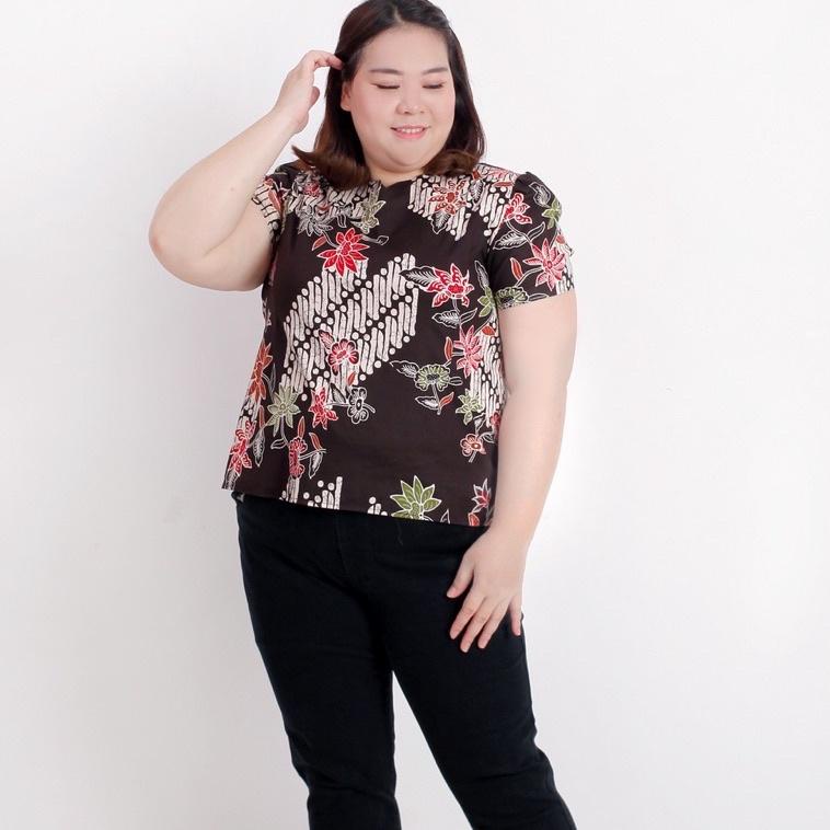 BAJU BATIK ATASAN blouse BIG SIZE WANITA LD 120cm JUMBO XXL XXXL 632A BLUS BAJU IBU HAMIL kerja kant