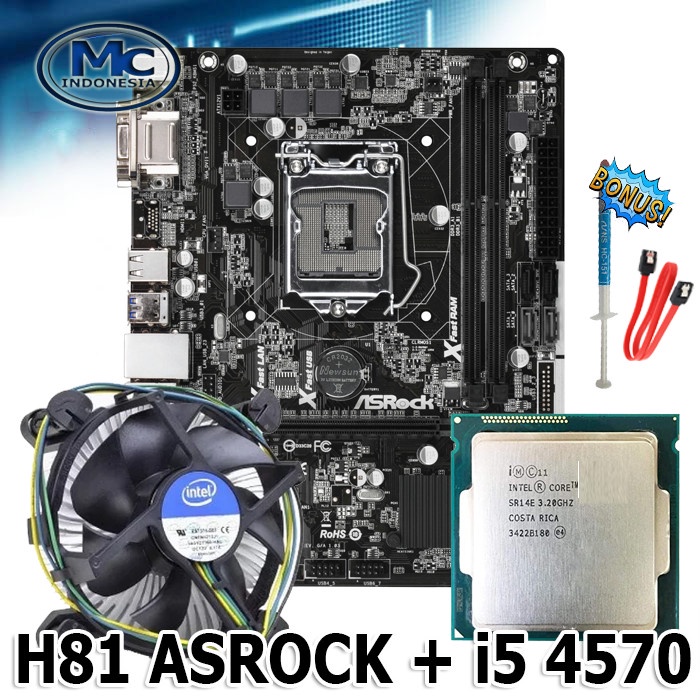 PAKETAN H81 + Processor Intel Core i5 4570