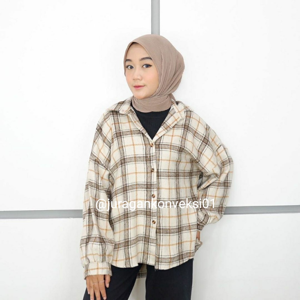 flanel pria wanita panjang kemeja flannel best seller atasan flanel wanita kemeja wanita fashion flanel wanita distro-5