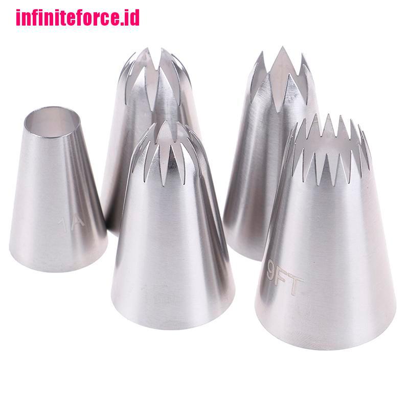 5pcs Large Russian Icing Piping Pastry Nozzle Tips Cake Decorating Tool Nozzles