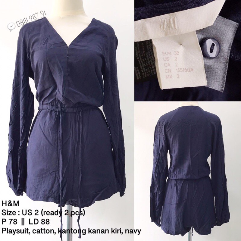 hm hnm h&m playsuit romper navy polos