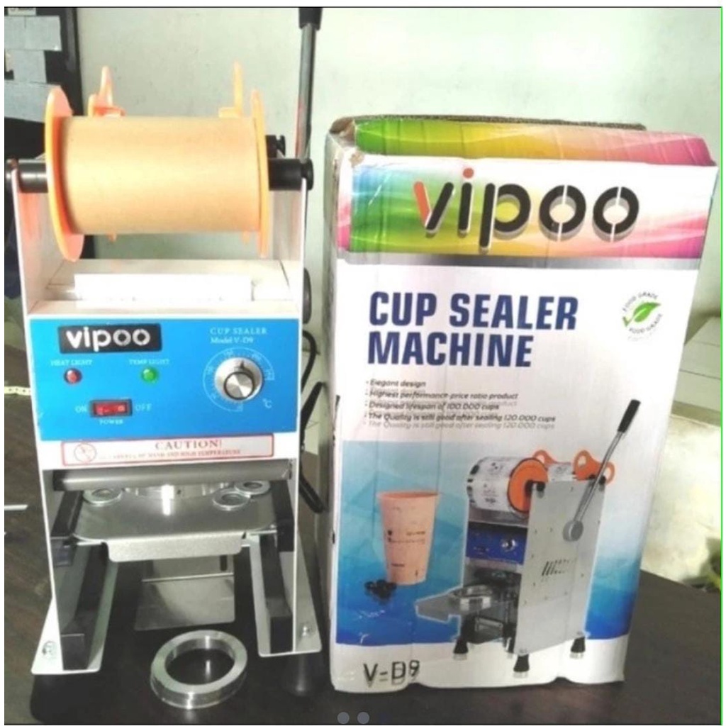 MESIN CUP SEALER VIPOO V-D9 PRESS GLASS PLASTIK SIZE 12 - 22oz