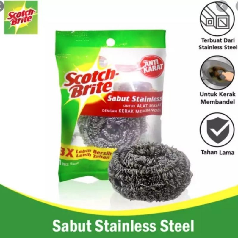 Scotch-Brite 3M Sabut Stainless Sabut Kawat Cuci Piring