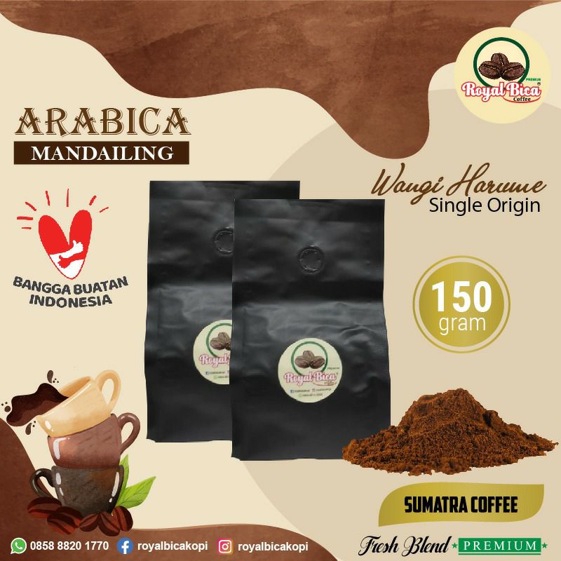 

Kopi Bubuk Arabica Mandailing 150 gram