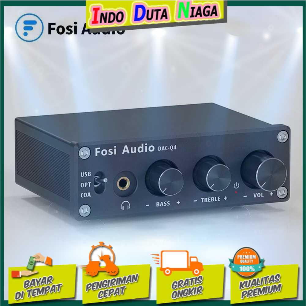 IDN TECH - Fosi Audio USB Amplifier HiFi Stereo Gaming DAC &amp; Headphone - DAC-Q4