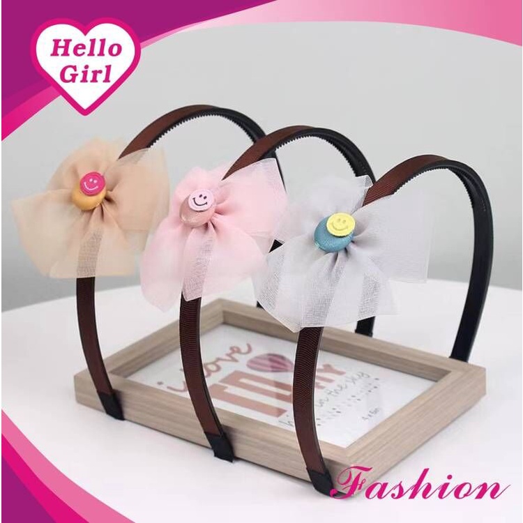 (Hello Girl)B27 Bandana Anak Bando Pita Jaring Import