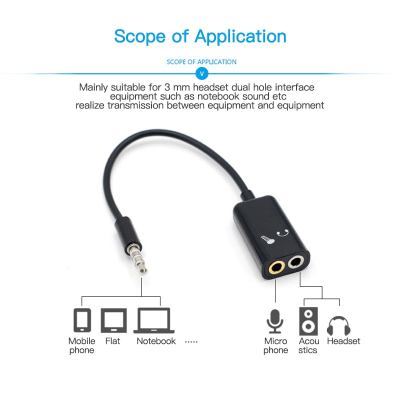 3.5mm Y Split Splitter Cable audio Mic 1 Male to 2 Female U Audio Plug Aux Jack Earphones Adapter for Android Xiaomi HuaweiAksesoris HP Microphone Headphone Audio Splitter 3.5mm ke 2 x 3.5mm segitiga handpone mobil