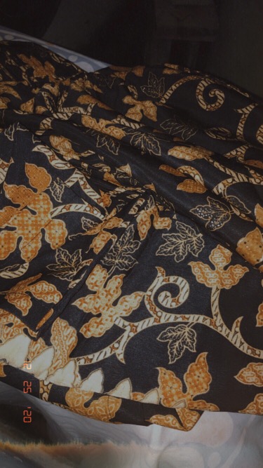 Wm>couple Keluarga Batik Motif Daun Pepaya Gold Couple Batik Kemeja Batik Rok Plusket Murah