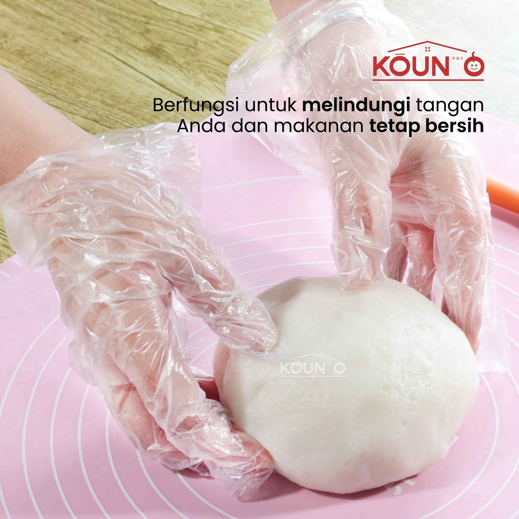 Sarung Tangan Plastik Sekali Pakai isi 100 Pcs Transparan Food Grade Disposable Plastic Gloves