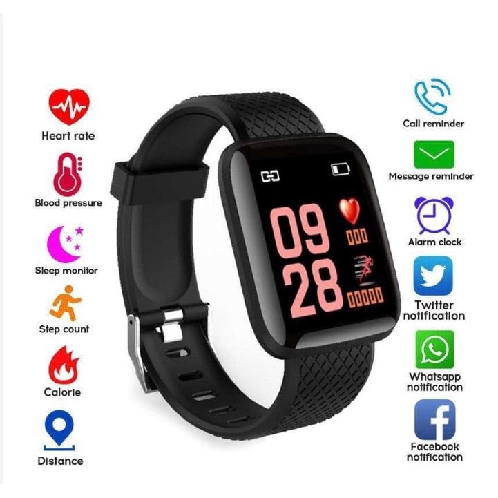 Smartwatch Y68 unisex type 116 jam Sport Waterproof Bluetooth Fitness Tracker Wristband Pedometer Heart