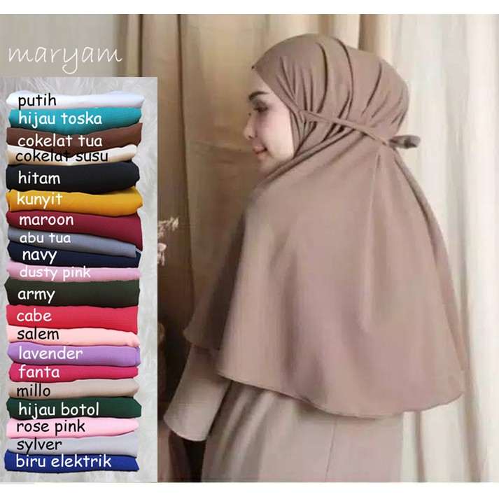 MARYAM BERGO NON PET TALI KHIMAR DIAMOND INSTAN HIJAB TERBARU  JILBAB KERUDUNG HARIAN GROSIRR31