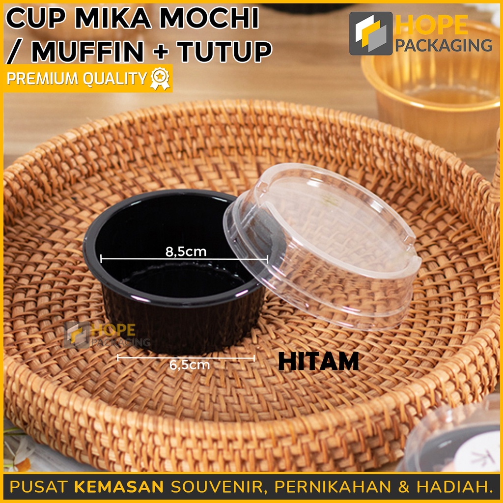 [ ISI 5 PCS ] Cup Mika Mochi / Muffin + tutup Tray Mika Tutup W10 Mooncake 75gr Pudding Mochi Pia Kue Nastar dll