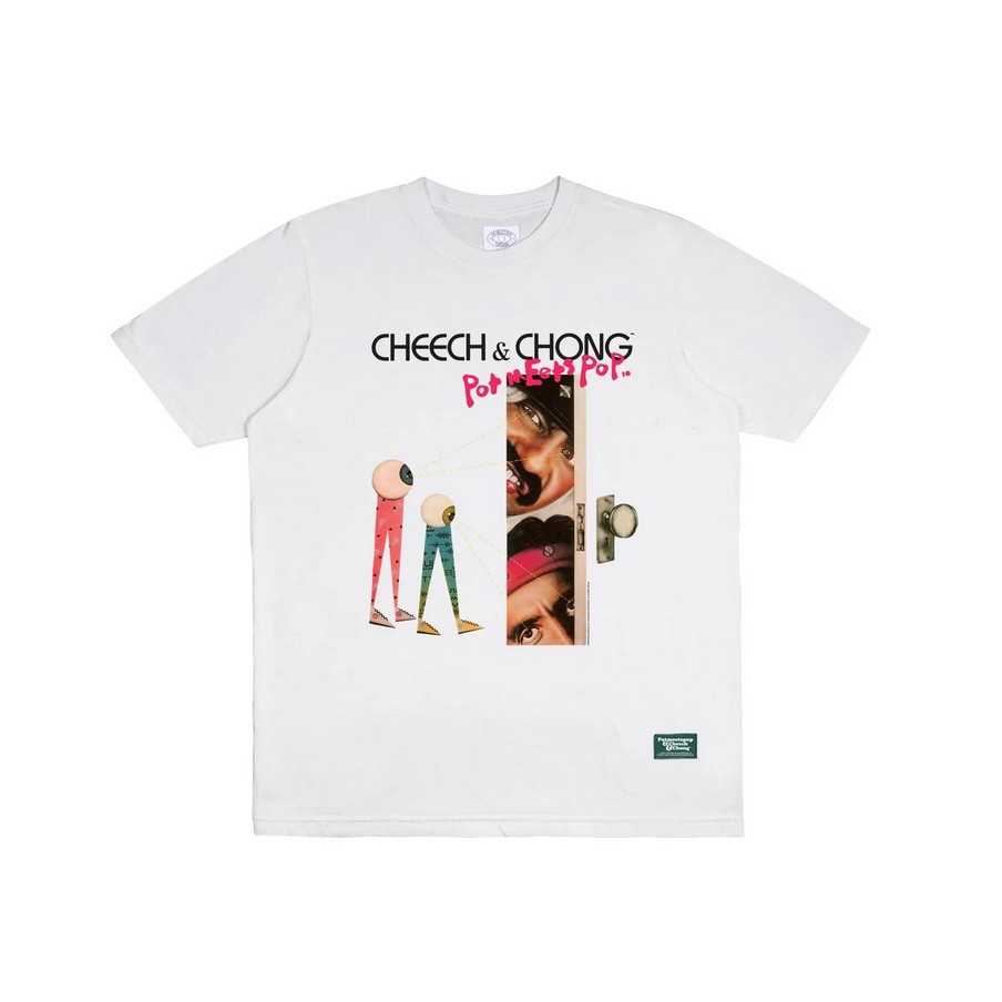 POT MEETS POP / CHEECH AND CHONG - GET OUT OF MY ROOM TEE WHITE