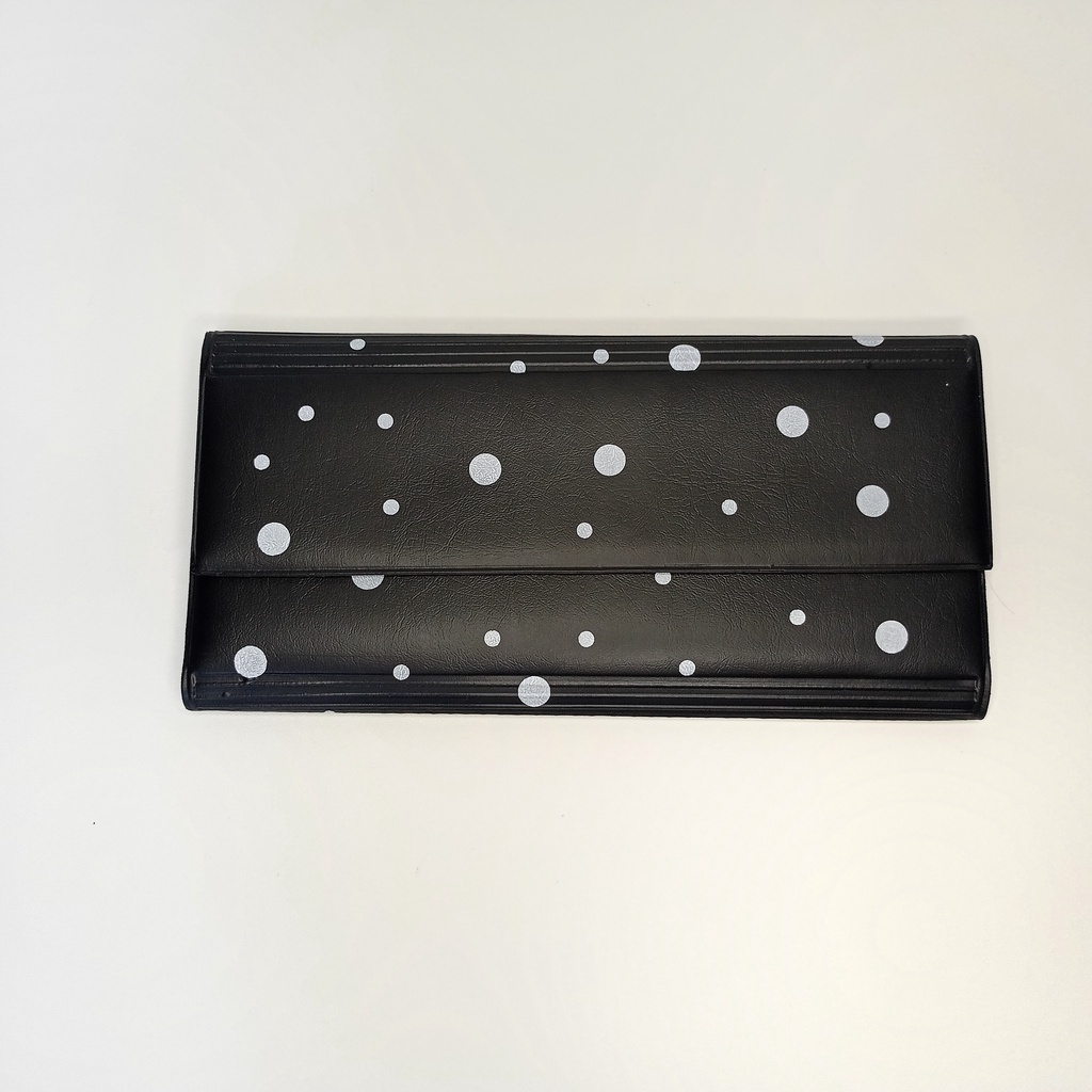 Litthings-Wallet Organizer Dompet Disiplin Keuangan Dompet Pintar Pengatur Keuangan Bulanan Motif Polkadot