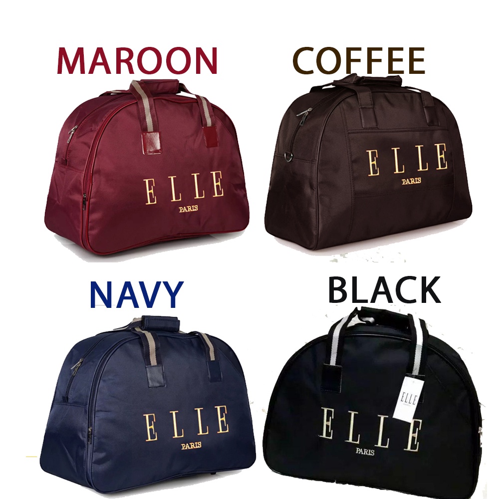 Travel Bag ELLE Tas Jumbo Traveling Baju Pakaian Tas Besar Wanita Koper Healing Gym