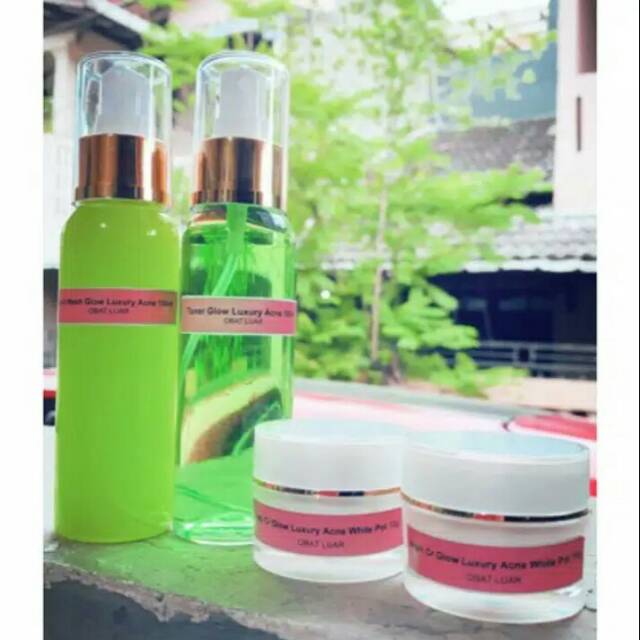 PAKET GLOW LUXURY ACNE Whitening /CREAM JERAWAT / Cream FARMASI 1paket isi 5/ORIGINAL