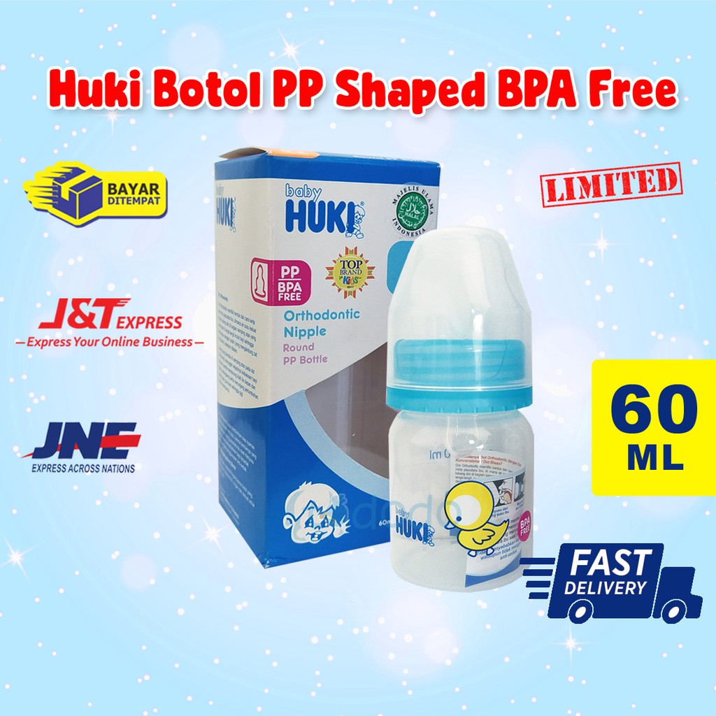 Huki Botol PP Shaped BPA Free 60 ml / Botol Susu