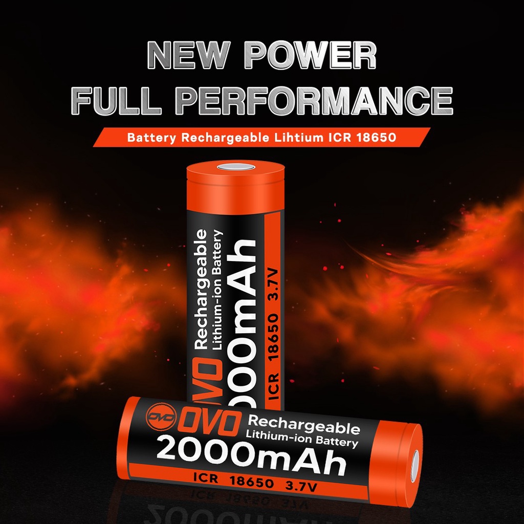 Baterai 18650 OVO 2000mah