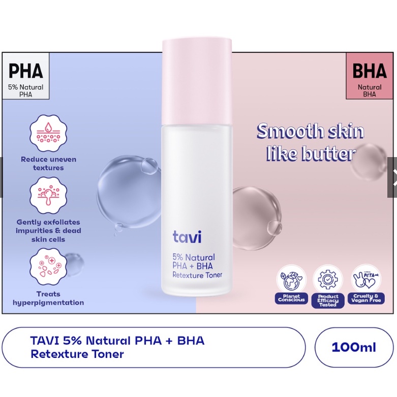 Tavi 5% Natural PHA+BHA Retexture Toner - 100ml