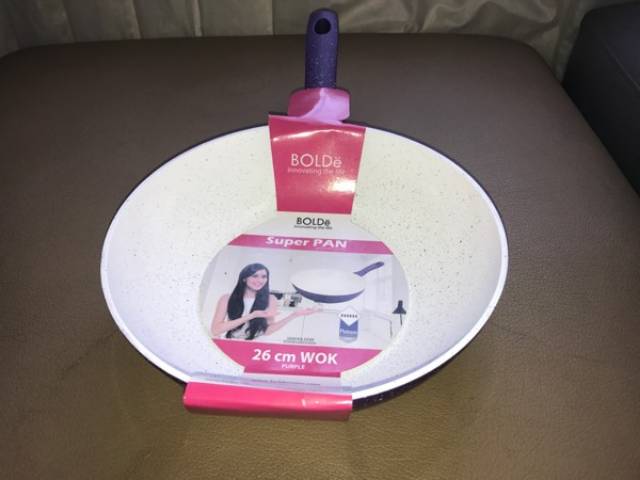 WOK PAN 26CM BOLDE KERAMIK UNGU - SUPERPAN - SUPER PAN - WAJAN