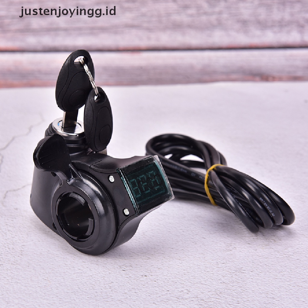 // justenjoyingg.id // Bikes Finger Thumb Throttle With Power Switch LCD Display Switch Handlebar Grips ~