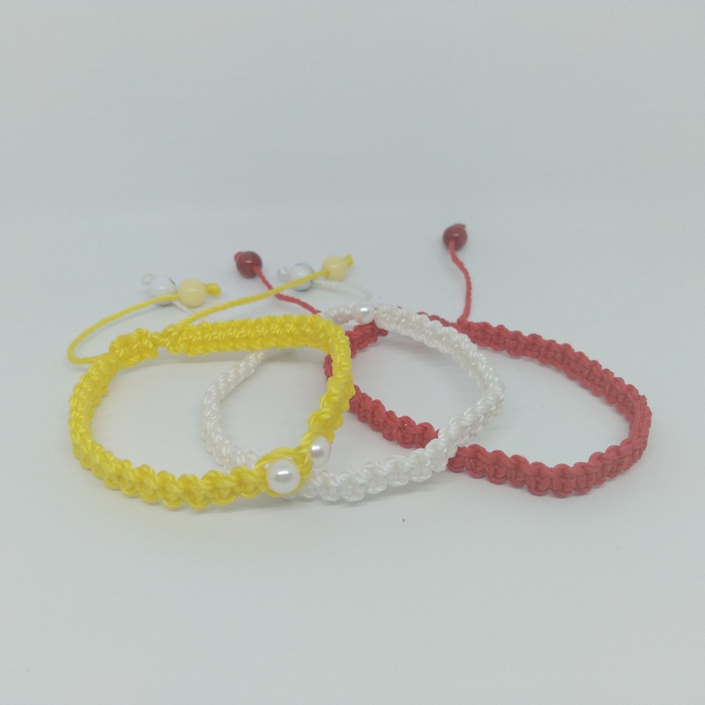 KRY. Q - Gelang TALI macrame Bahan Benang Nilon Aplikasi Manik-Manik