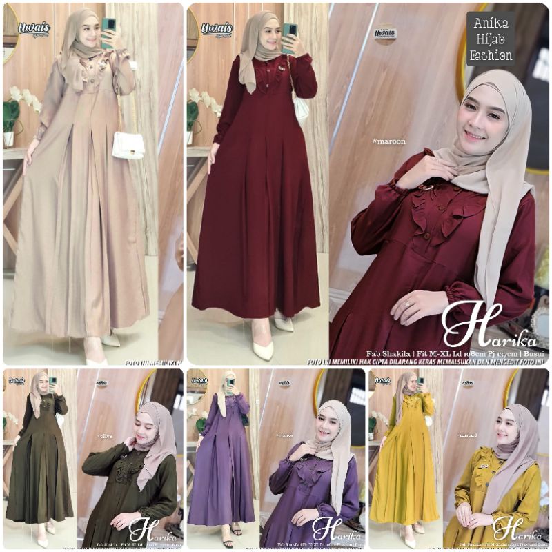 HARIKA MAXY ORIGINAL BY UWAIS HIJAB. GAMIS DRESS MAXY BUSUI PREMIUM PRODUK BERLABEL