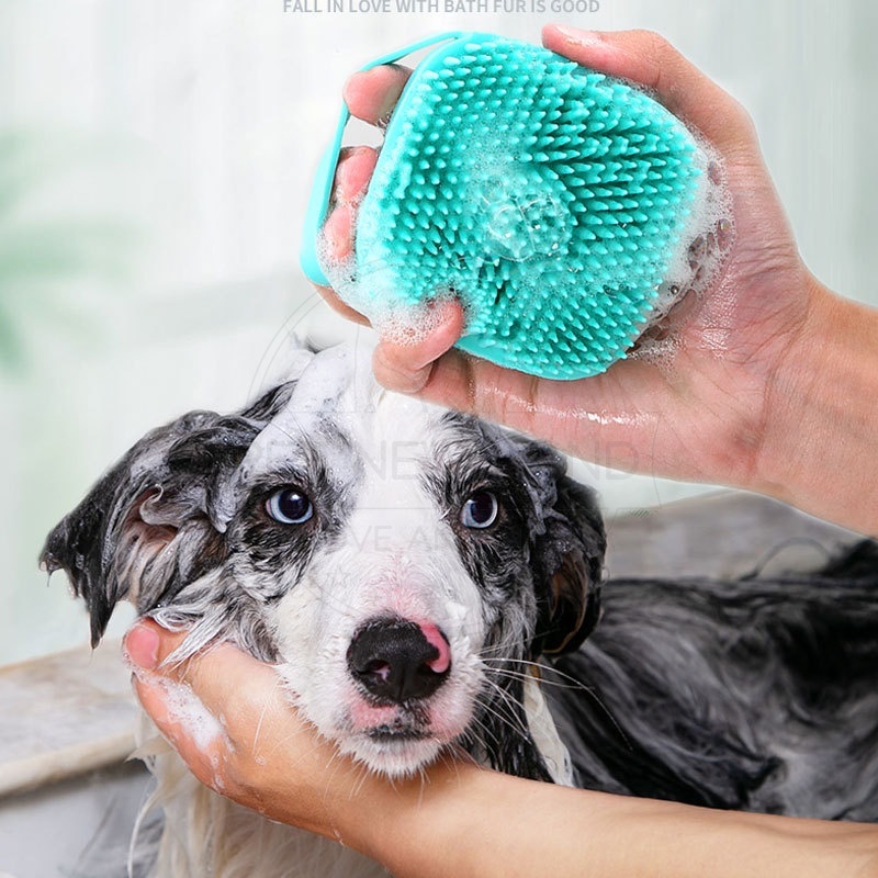 Sikat Mandi Kucing Anjing Silikon Sikat Bulu Karet Sisir Bulu Kucing