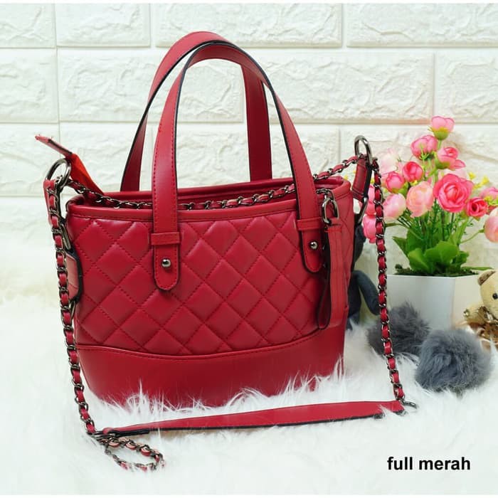 TAS BATAM TAS WANITA IMPORT TAS CHANEL NAGITA GABRIELLE TALI 2 HANDBAG - HITAM FULL