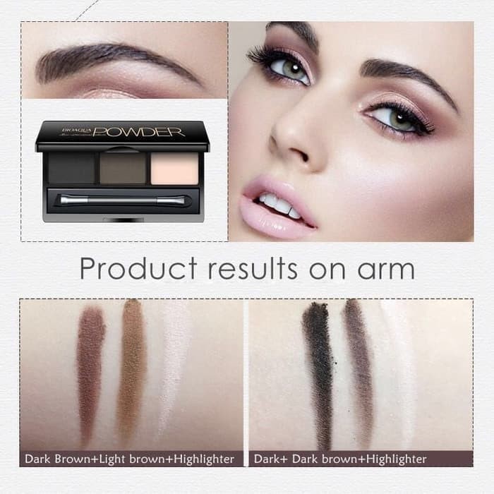 Populer BIOAQUA POWDER EYEBROW & EYESHADOW 3 COLORS