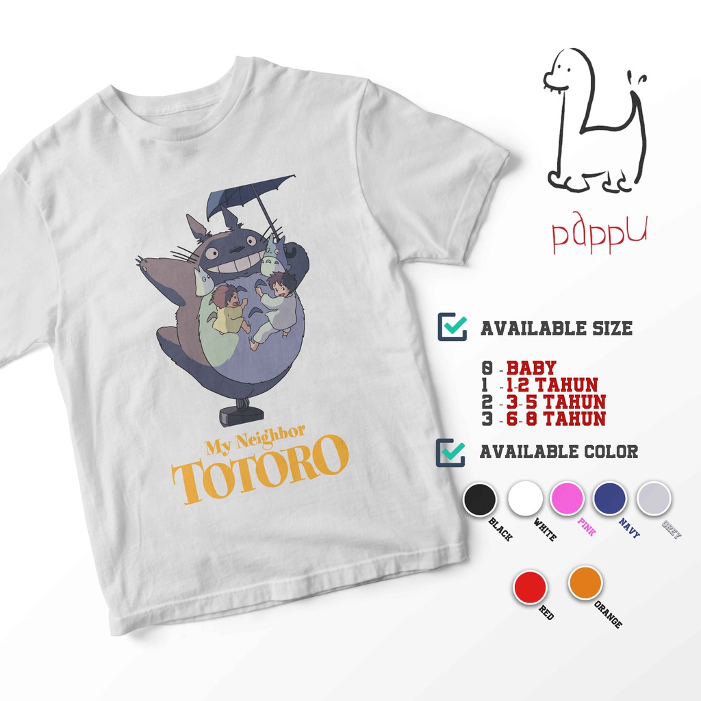 CI/03 Kaos Distro Anak My Neighbor Totoro Studio Ghibli Satsuki Mei Profesor Kusakabe T-shirt