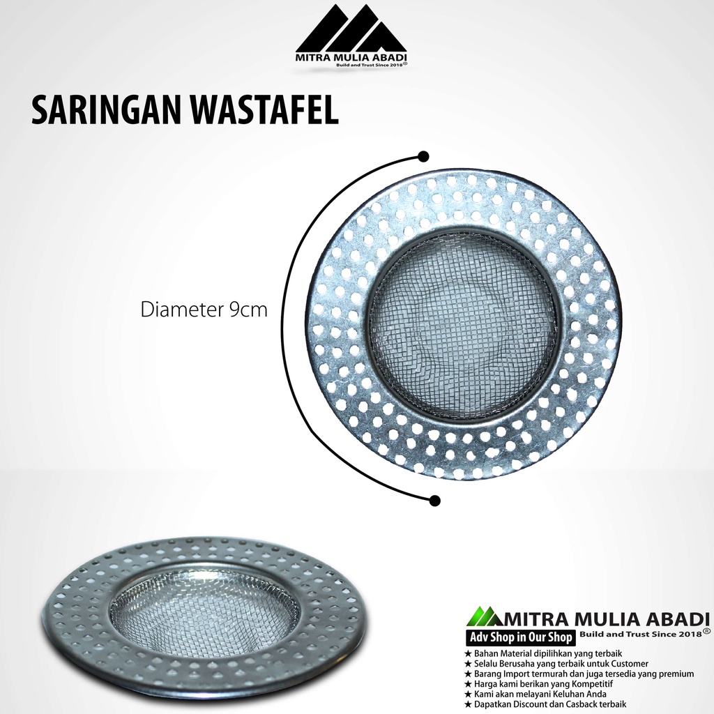 SARINGAN WASTAFEL DAPUR CUCI PIRING STAINLESS / TUTUP WASTAFEL - 9CM