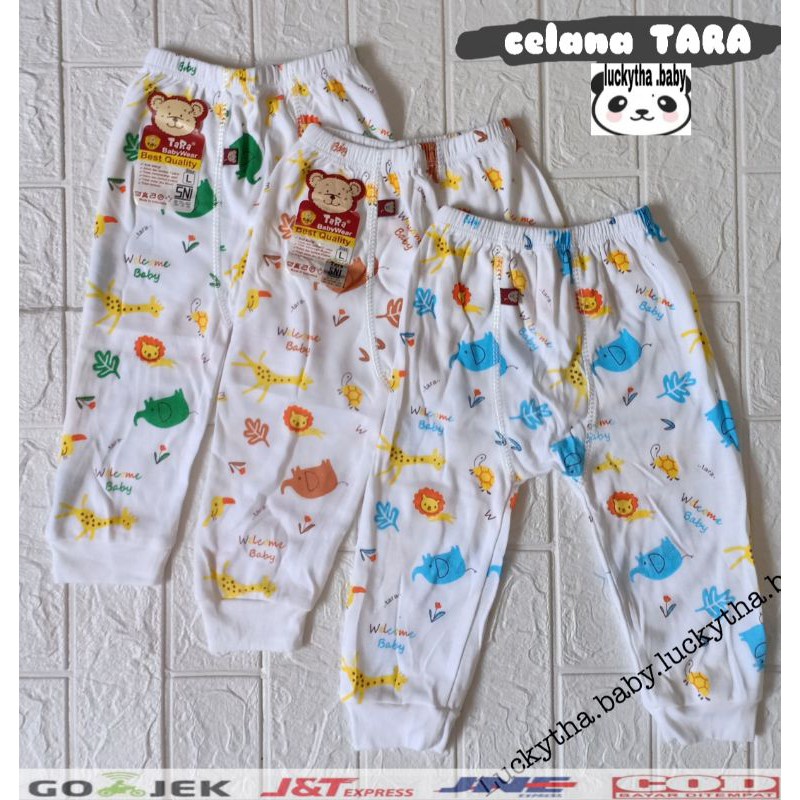 3pcs_ celana panjang bayi full print size s.m.l.xl/celana panjang Tara putih/perlengkapan melahirkan