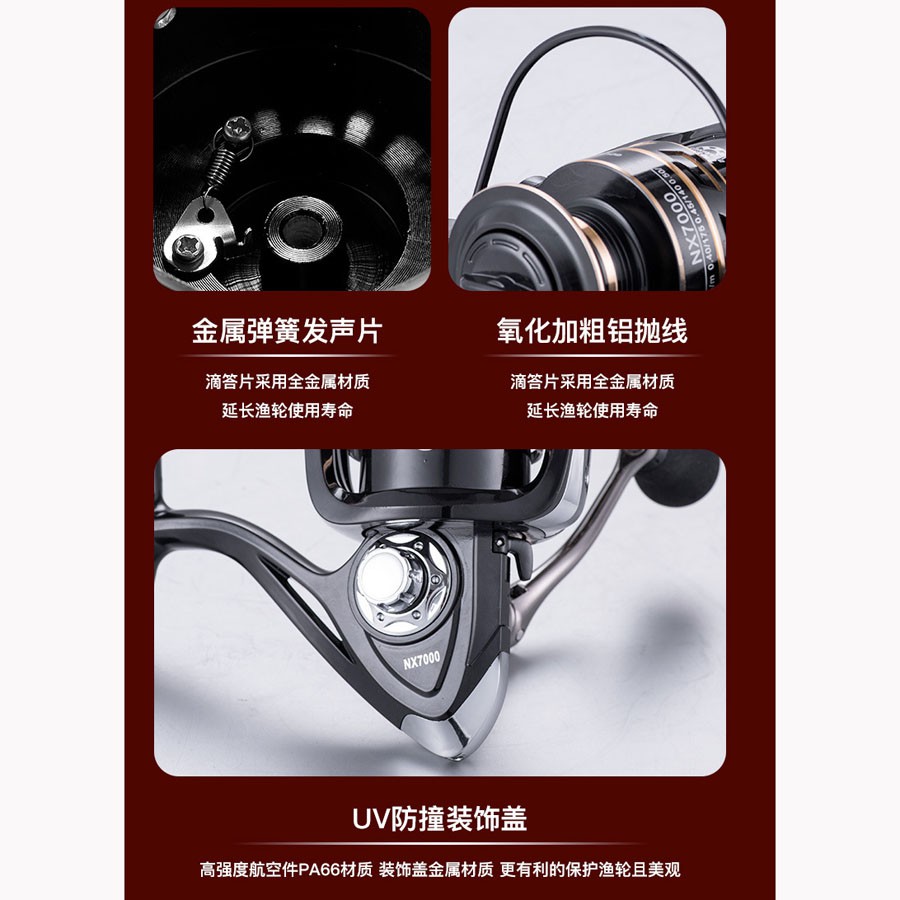 Grab Medan Gold Sharking NX2000  Series Metal Reel Pancing Fishing Reel 5.2:1 Gear Ratio