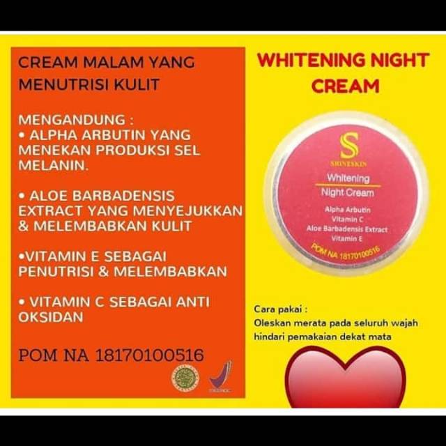 Shineskin Whitening Night Cream(Aman Bumil Busui)