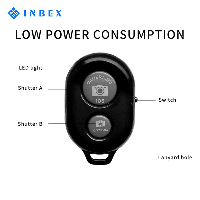 INBEX Bluetooth Remote Control/Remote Selfie Shutter for Android IOS Smartphone/5*3.3*1.05cm-5