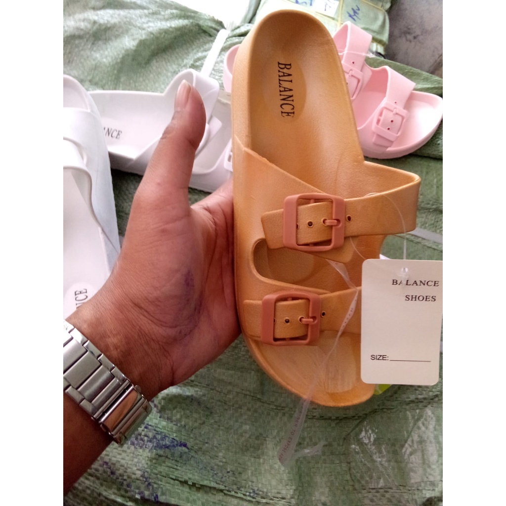 SANDAL SELOP KOREA BAN 2 GESPER CEWEK BALANCE B-2172B ukuran (37-40)