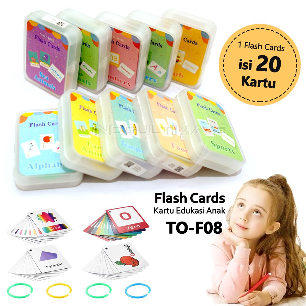 Flash card Ring Mainan Edukasi Mainan Kartu Anak Kartu Pintar TO-F08 Anak Flashcard Mainan Kartu Edukasi Mainan Edukatif Anak