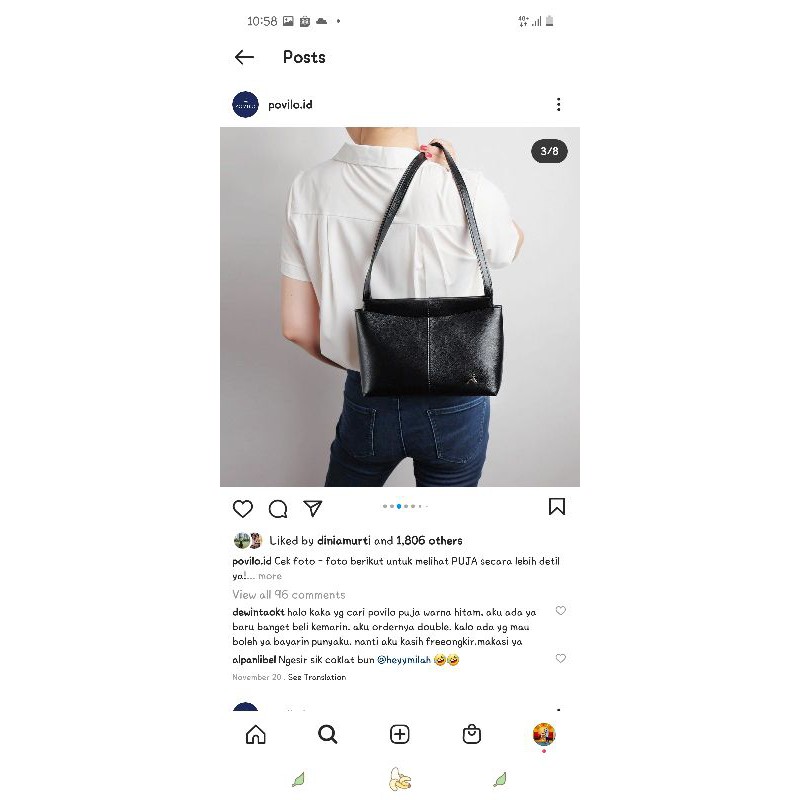 Povilo Puja Bag Warna Hitam