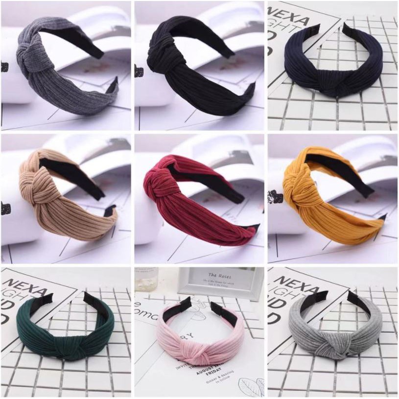 ✅Grosir Jam Senen -  Bando Korea Bandana Wanita Murah Bando Polos Bando Simpul Aksesoris Rambut Wanita Import