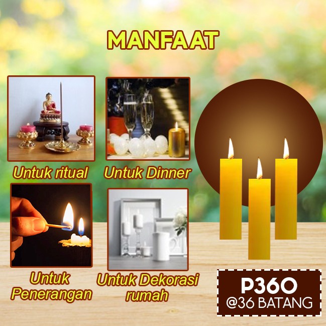 Lilin Batang Sembahyang Sukhavati P360 Kuning