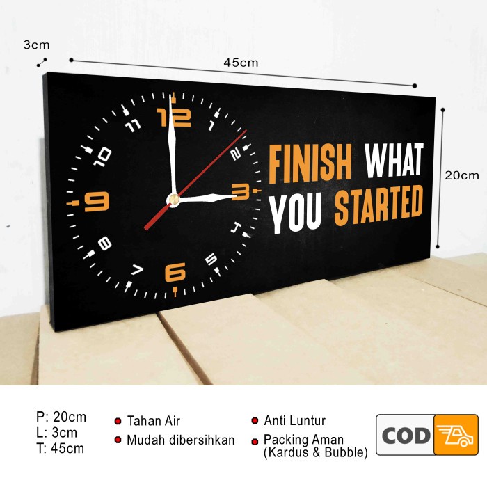 Dinding Minimalis Picbox Jam Dinding Minimalis Kotak Picbox Kata-Kata Motivasi Hiasan Dinding Ruang 