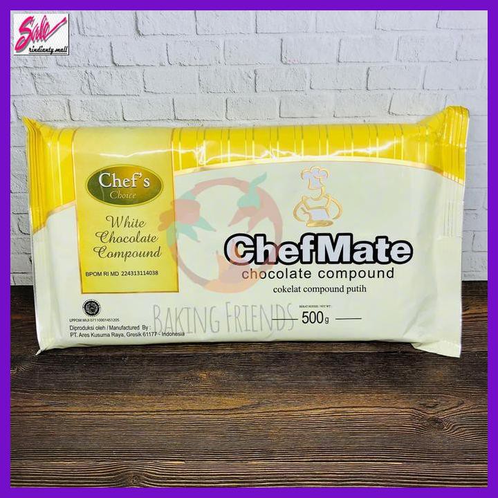 

SAKMACOKLAT- CHEFMATE WHITE CHOCOLATE COMPOUND 500 GR / COKLAT BATANGAN -MAKANAN-MINUMAN.