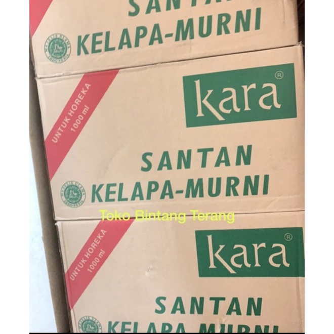 

Santan Kara 1 Liter per 1 Dus isi 12 pak x 1000 ml / Santan Kelapa Murni Kara untuk Horeka 1000ml per 1 Dus Karton 12 pcs x 1 L / lt / 1L