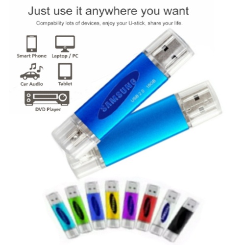 Flashdisk OTG Usb Flash Drive OTG &amp; USB 4GB / 8GB / 16GB / 32GB / 64GB / 128GB Compatible For All SmartPhone 2 in 1 Flash Disk USB Penyimpanan Data Flashdisk OTG Samsung OTG Interface : USB 2.0 &amp; Micro