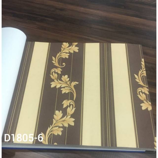 Murah - Wallpaper Dinding Vinyl Premium Motif Coklat Minimalis D1805-6