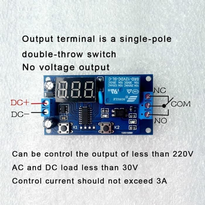 New DC 12V Display Digital Delay Timer Control Switch Module PLC