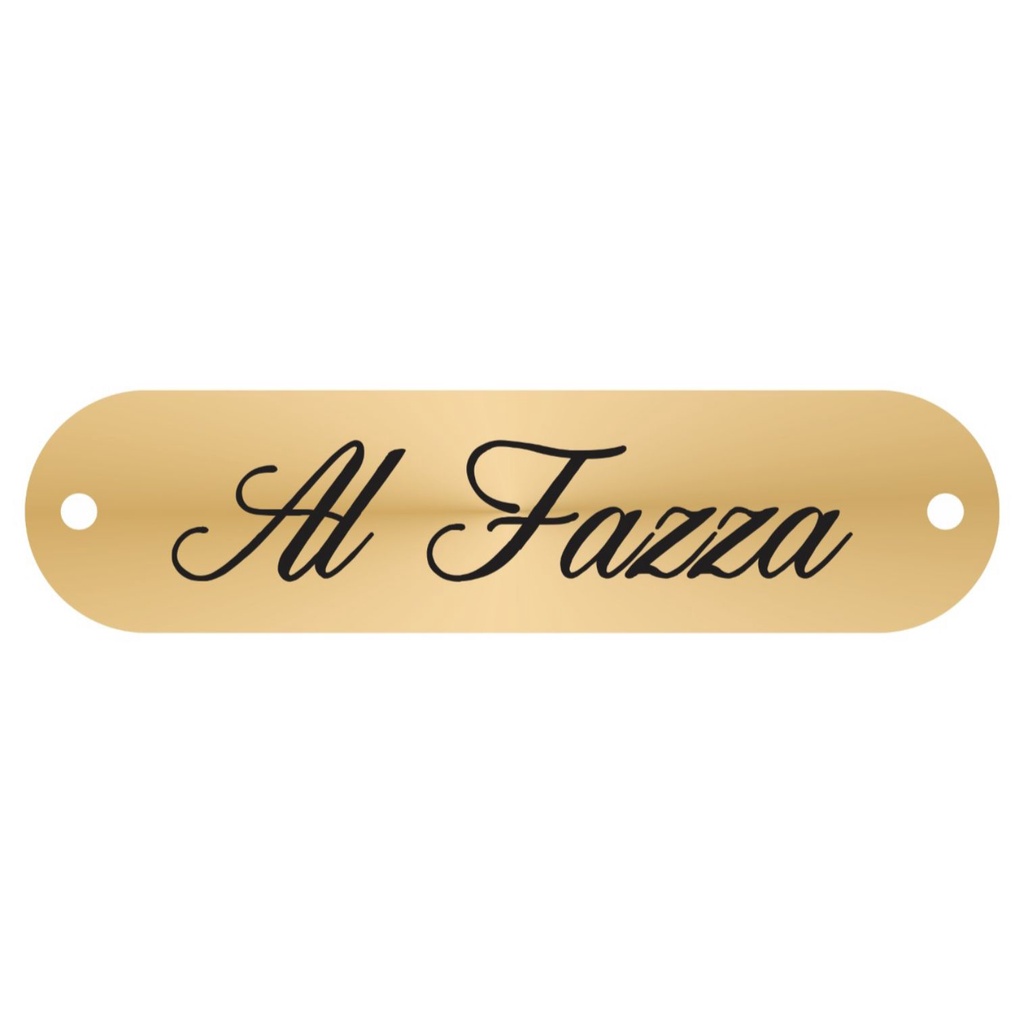 

label akrilik Al Fazza gold ukuran 1x4 cm 400 pcs
