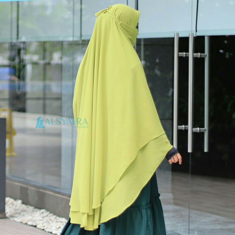 Set Khimar Cadar Tali Shofa Crutti 2 Layer Alsyahra Exclusive