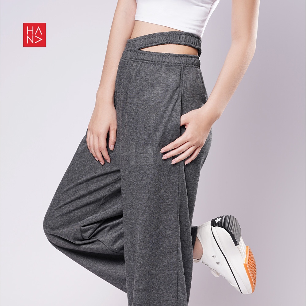 Hana Fashion - Sandra Slit Loose Pants Celana Panjang - LP035